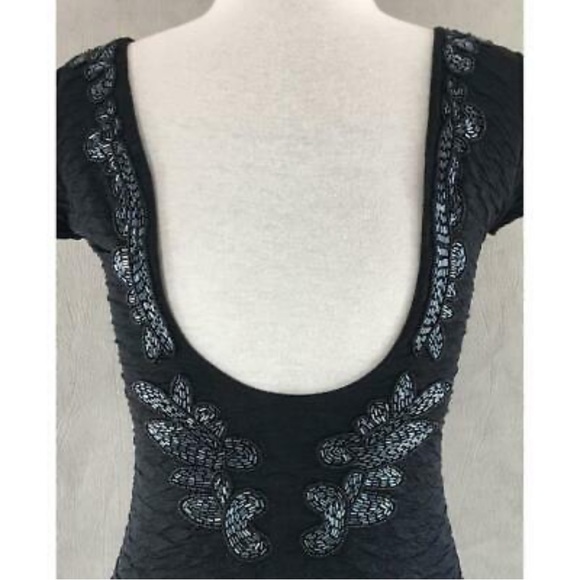 Free People Beaded Body Con Low Back Dress S - Picture 3 of 12